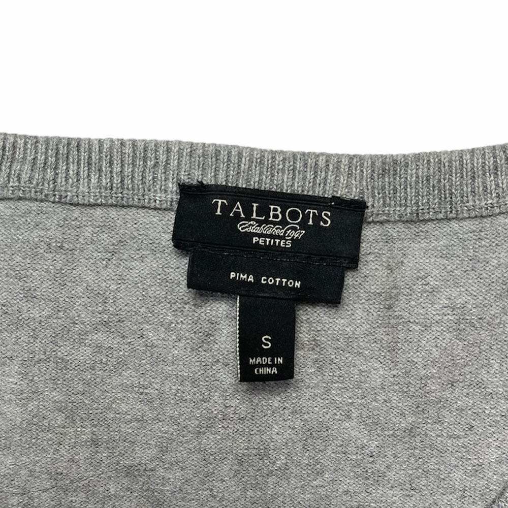 Vintage | Grey Cotton Blend Crew Neck Basic Knit Sweater Vest S - Picture 4 of 9